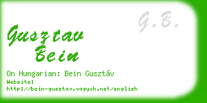 gusztav bein business card